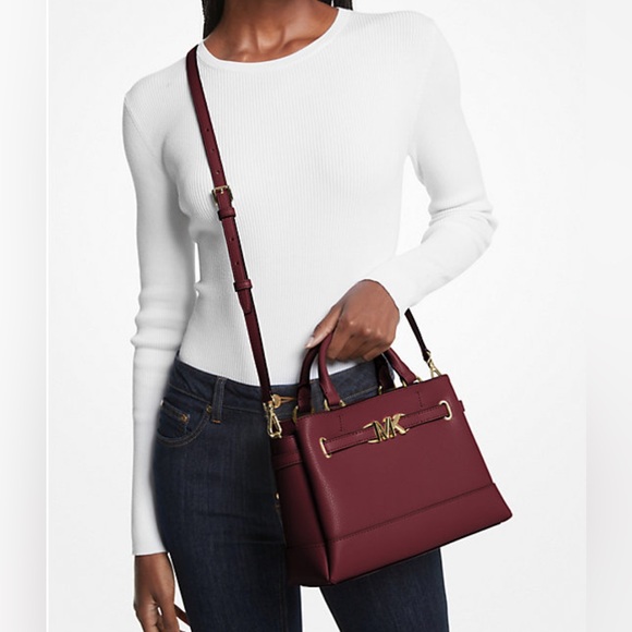 Michael Kors Handbags - SOLD NEW Michael Kors Reed Dark Cherry Leather Small Belted Crossbody Bag